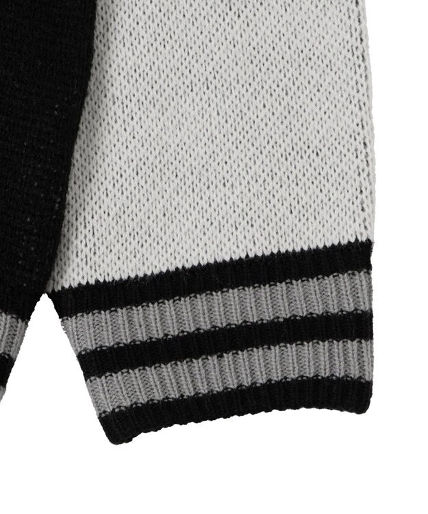 WEGO 【ユニセックス着用ITEM/MLサイズ展開】ジャガードニットスタジャン ブラック