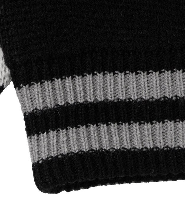 WEGO 【ユニセックス着用ITEM/MLサイズ展開】ジャガードニットスタジャン ブラック