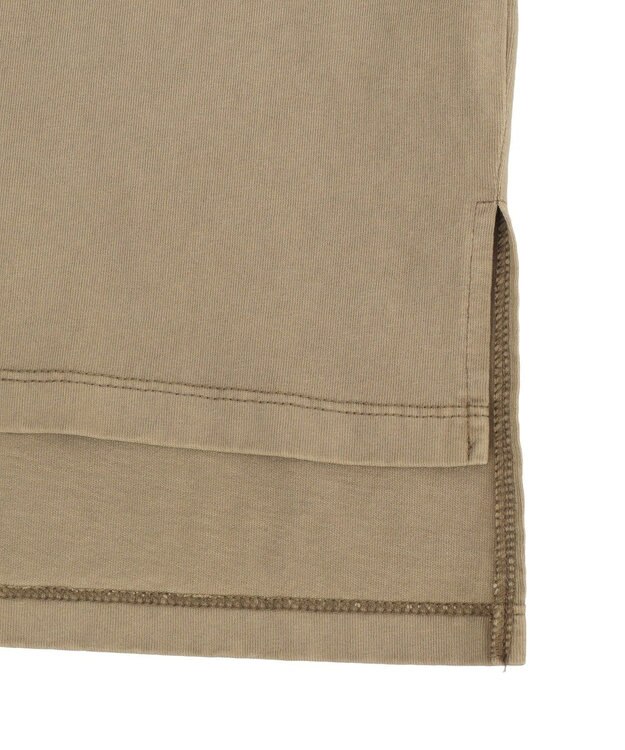 YECCA VECCA ヴィンテージ風箔プリントロゴTee Dark Beige