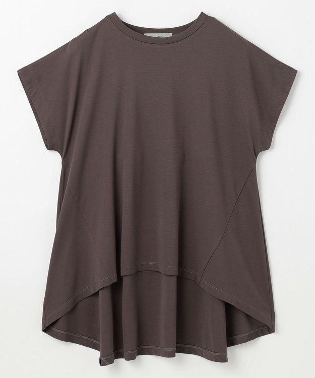 ANY シルケットスムースチュニック ブラウン