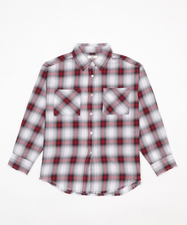 WEGO チェックBIGシャツ レッド