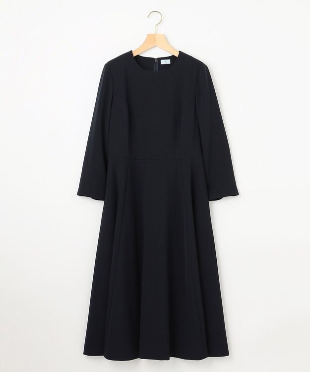 組曲 L 【KUMIKYOKU NAVY】コンフォータブルドレープ フレアワンピース ネイビー系