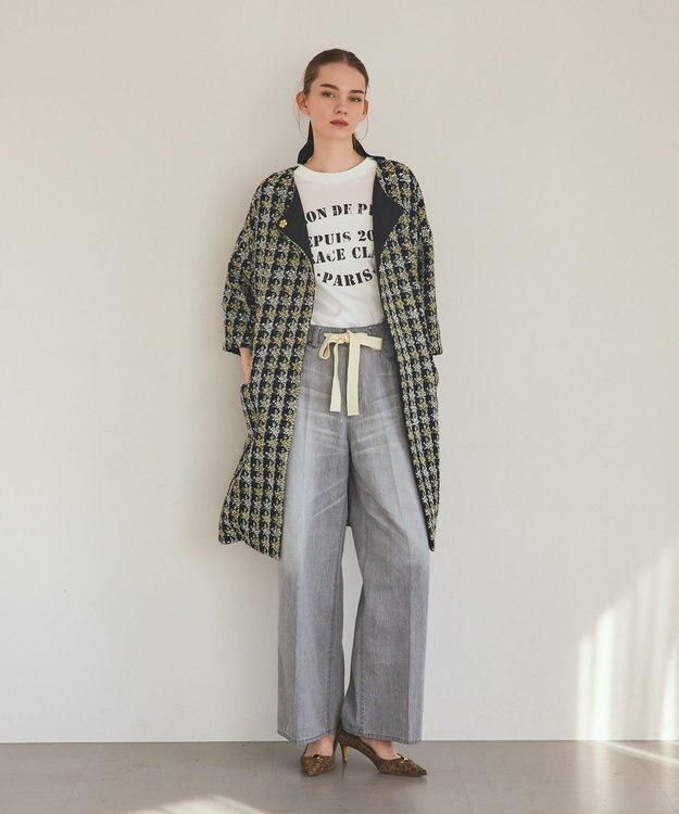 GRACE CONTINENTAL ステンシルレタードT ホワイト