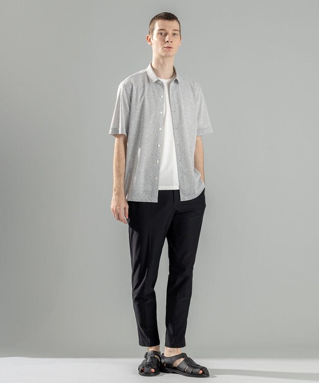 JOSEPH HOMME 新素材【洗える/通気性】ヨシタレース　レギュラーカラー半袖シャツ ライトグレー系