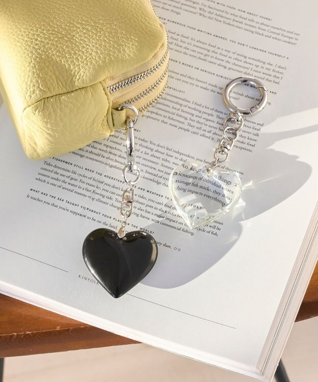 Phoebe ビッグハートバッグチャーム　クリア クリア