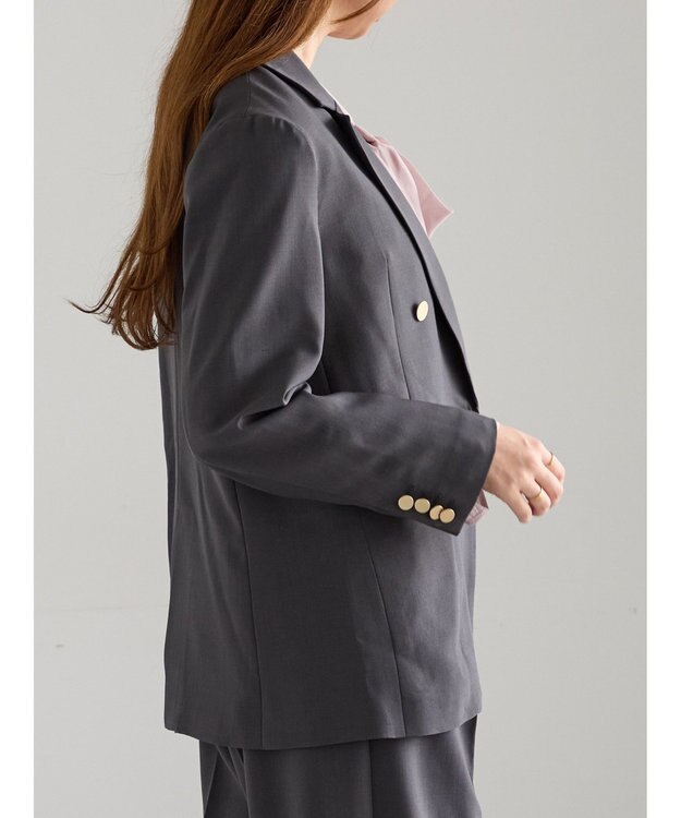 Te chichi ダブルブレストジャケット(セットアップ可)《2025Autumn catalog vol.2 item》 チャコールグレー