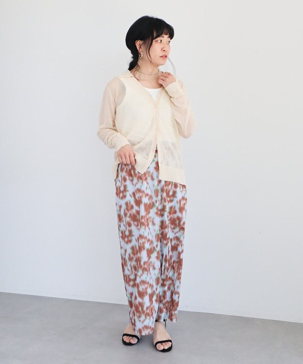CRAFT STANDARD BOUTIQUE シアージョーゼットニットカーディガン Light Beige