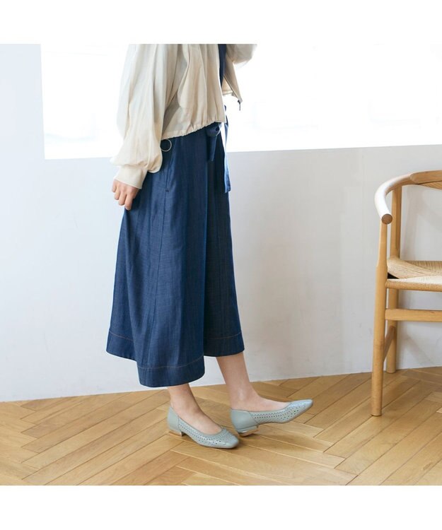 Riz raffinee <Riz raffinee>カットワークフラットパンプス ライトグリーン