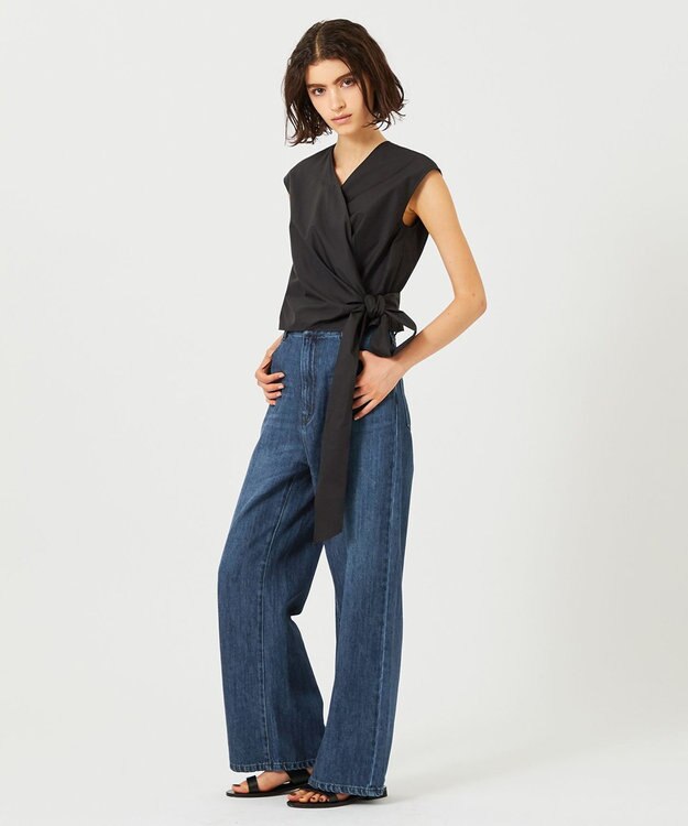 BEIGE， 【新色追加】MARCK / ワイドバギーパンツ Indigo Blue