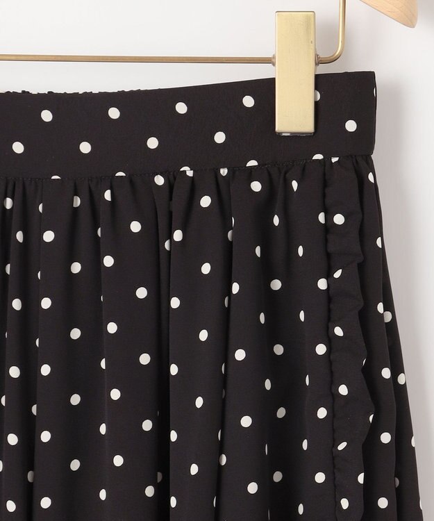 組曲 L 【WEB限定】ドットプリントデシン フリルパンツ ブラック×オフ系5