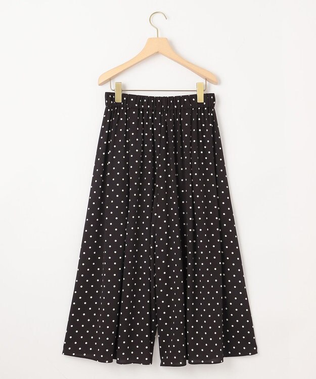組曲 L 【WEB限定】ドットプリントデシン フリルパンツ ブラック×オフ系5