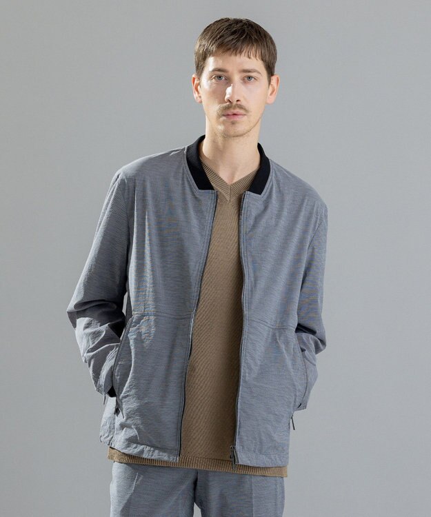 JOSEPH HOMME スーパーストレッチウェザー　ジップアップブルゾン ライトグレー系