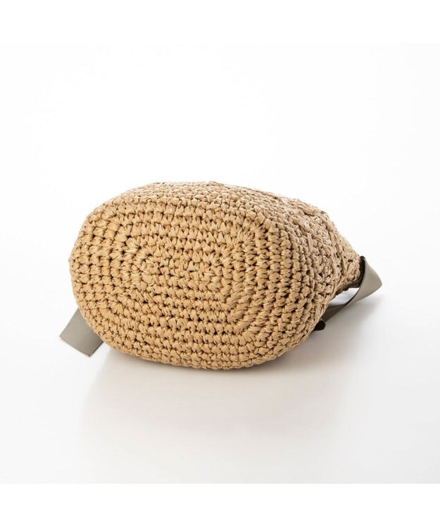 UNBILLION cachecache 下がりグログラン柄編みワンハンドルクロッシェトート カーキ