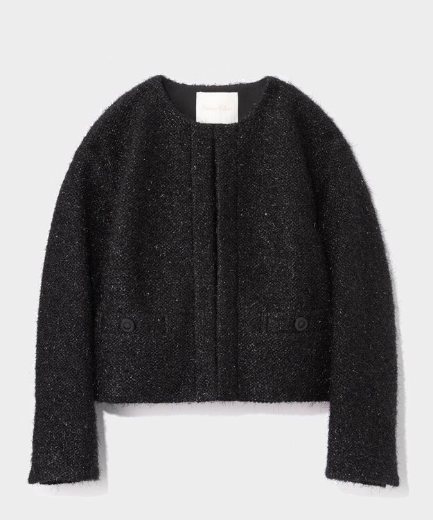 GRACE CONTINENTAL ラメシャイニーコクーンジャケット ブラック