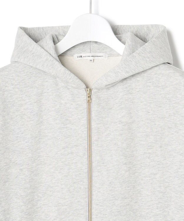23区 【VERY3月号掲載/洗える】コットンテリー ジップアップ フーディー ライトグレー系