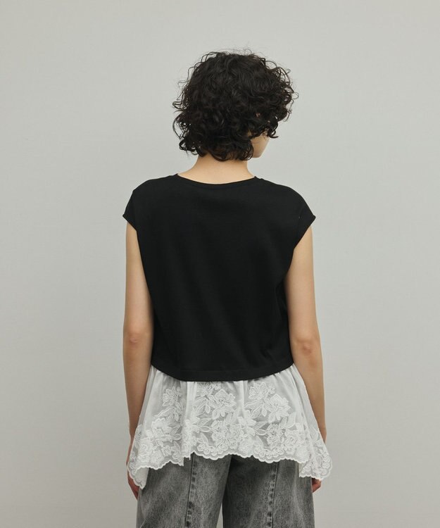 GRACE CONTINENTAL ヘムembカットトップ ブラック