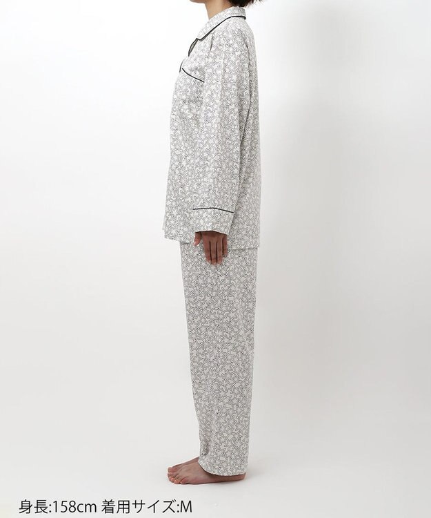 ワコール／睡眠科学 パジャマ 長袖 長ズボン 綿100%(本体) サテン 【睡眠科学×mintdesigns】 レディース YDX605 睡眠科学／ワコール アイボリー