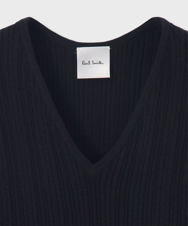 Paul Smith ストライプポイント Vネックニット ネイビー