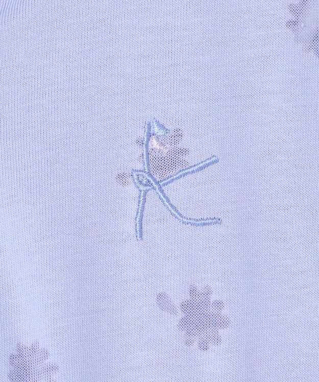 組曲 KIDS 【UVケア】【150-160cm】フラワーオパール パーカー サックスブルー系