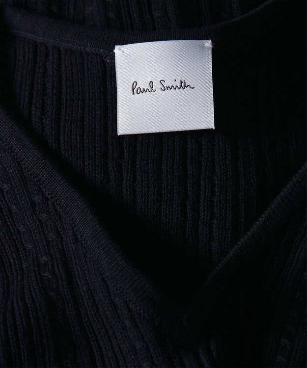 Paul Smith ストライプポイント Vネックニット ネイビー