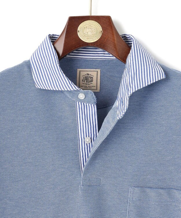 J.PRESS MEN 【WEB・一部店舗限定】バーズアイカノコ ポロシャツ サックスブルー系