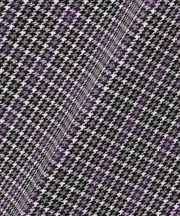 自由区 L 【洗える/撥水加工】TRギャバ チェック テーパードパンツ グレー系3