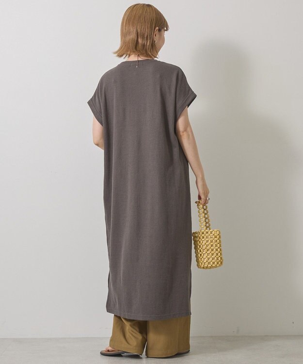 AMERICAN HOLIC ワッフルサイドスリット半袖ワンピース Charcoal Gray