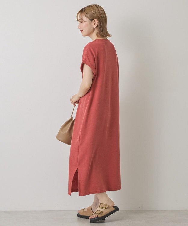 AMERICAN HOLIC ワッフルサイドスリット半袖ワンピース Orange