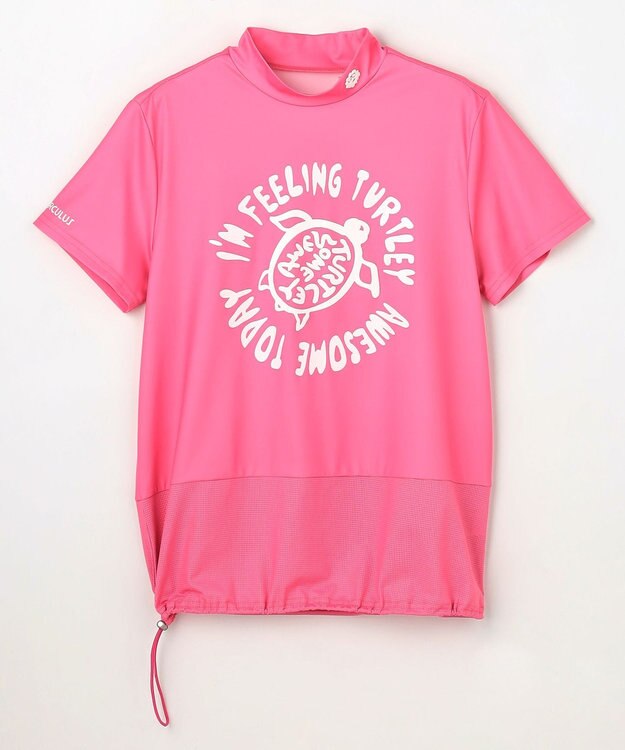 PW CIRCULUS 【WOMEN】SEA TURTLE メッシュコンビモックネックT ゴルフウェア レディース ピンク系