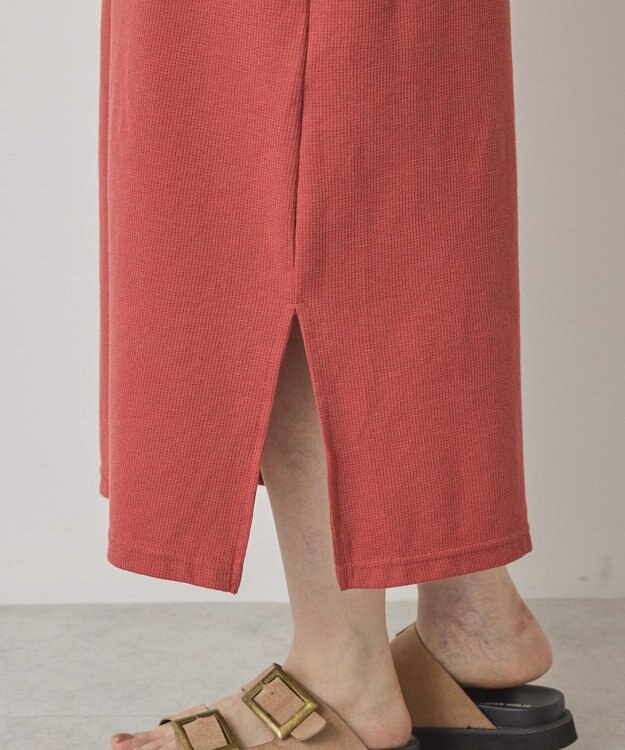 AMERICAN HOLIC ワッフルサイドスリット半袖ワンピース Orange