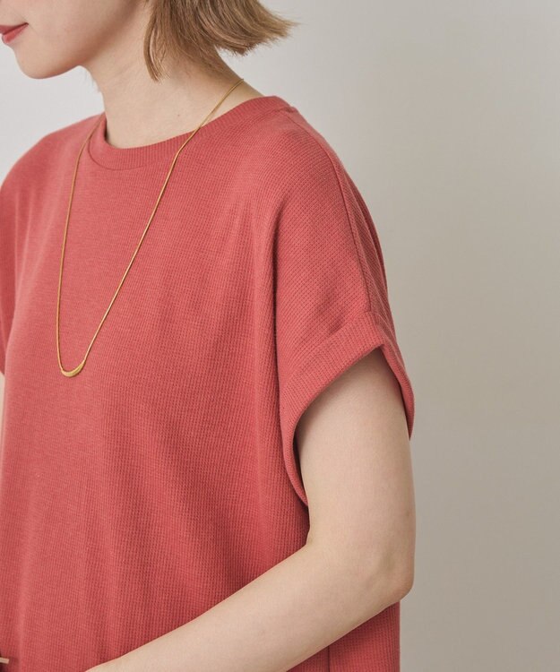 AMERICAN HOLIC ワッフルサイドスリット半袖ワンピース Orange