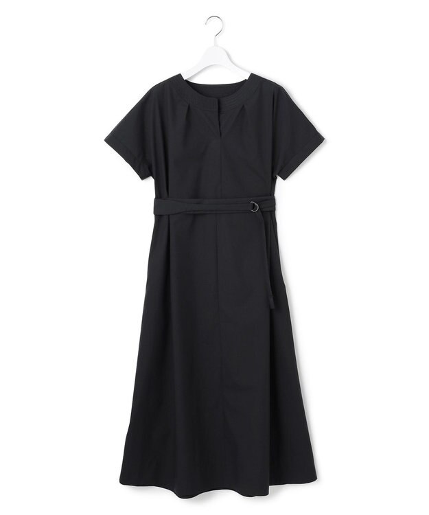 23区 【一部店舗限定/UVカット/洗える】タイプライター サック風 ワンピース ネイビー系