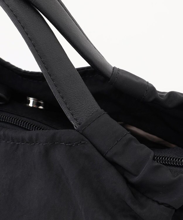 LA BAGAGERIE 【MONICA】サイドギャザー2WAYトートバッグ Sサイズ ブラック