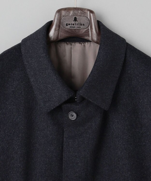 GOTAIRIKU ライトウェイトアンゴラ ステンカラーコート ダルブルー系