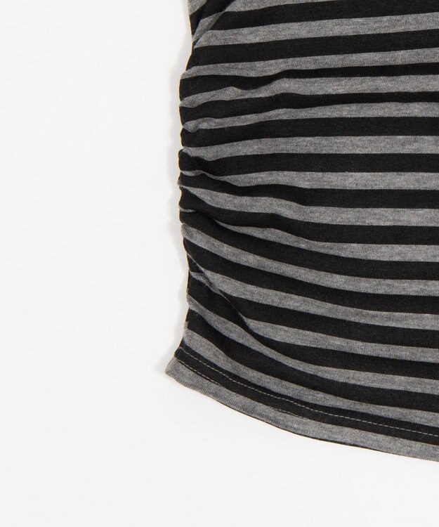 WEGO ヘンリーネックフードロンT グレーボーダー