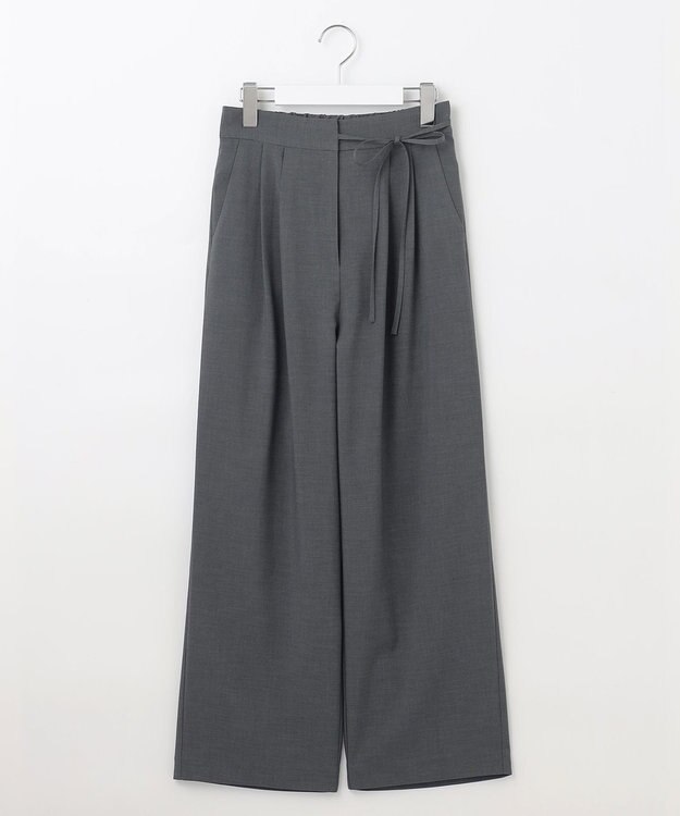 Feroux 【洗える】セミワイド パンツ グレー系