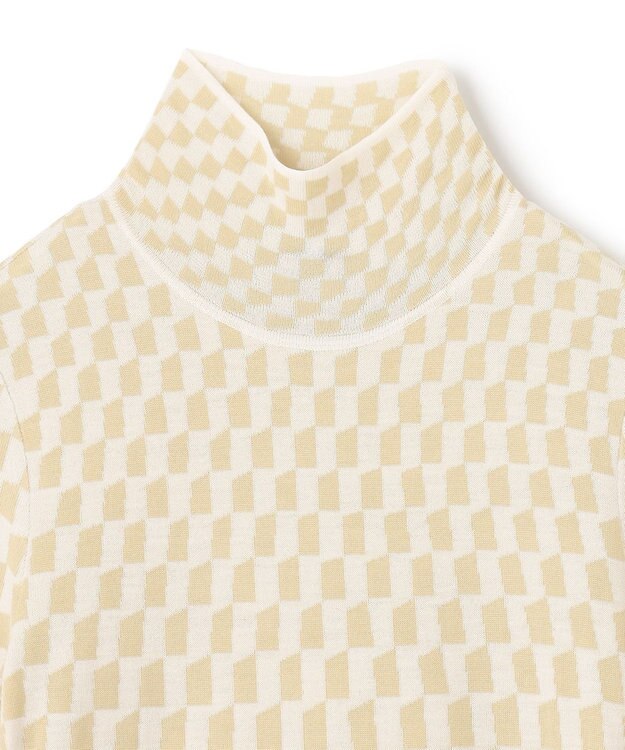 JOSEPH ファインアルコーブジャガード　ニットドレス Pale Olive/Ivory