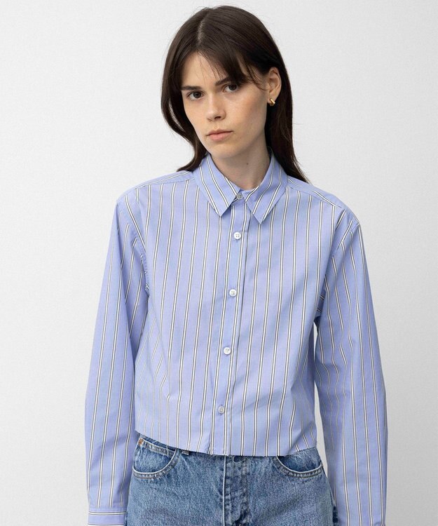 NAVE 【Nave】タイプライター クロップドシャツ ストライプ系