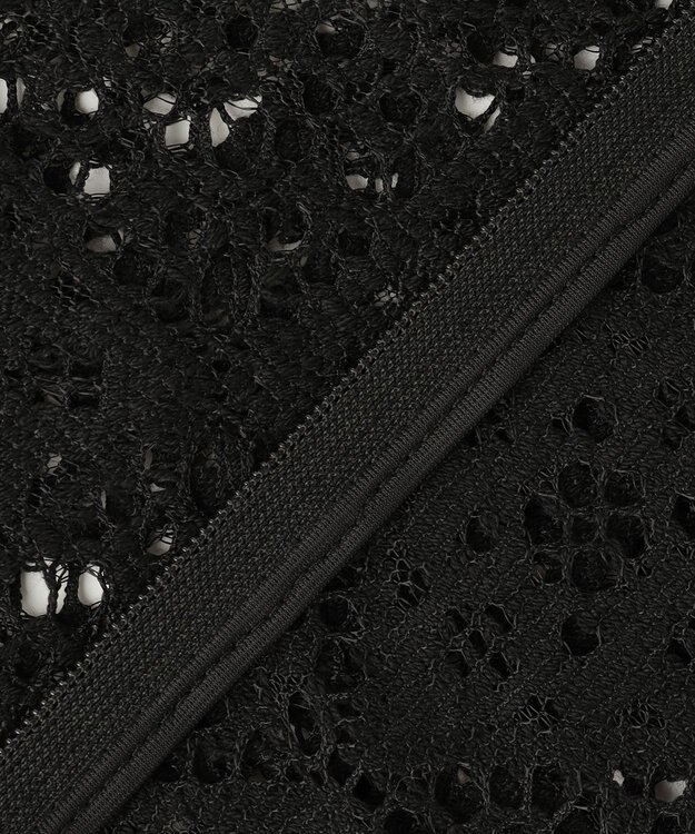 自由区 【WEB限定・1枚で華やぐ・旬スタイル】テクスチャーレーシージップ パーカー ブラック