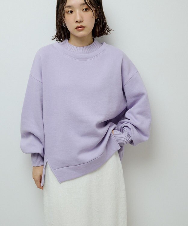 Green Parks リブドッキング裏起毛プルオーバー Purple