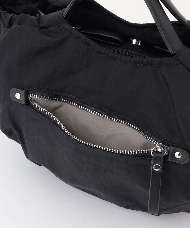 LA BAGAGERIE 【MONICA】サイドギャザー2WAYトートバッグ Sサイズ ブラック