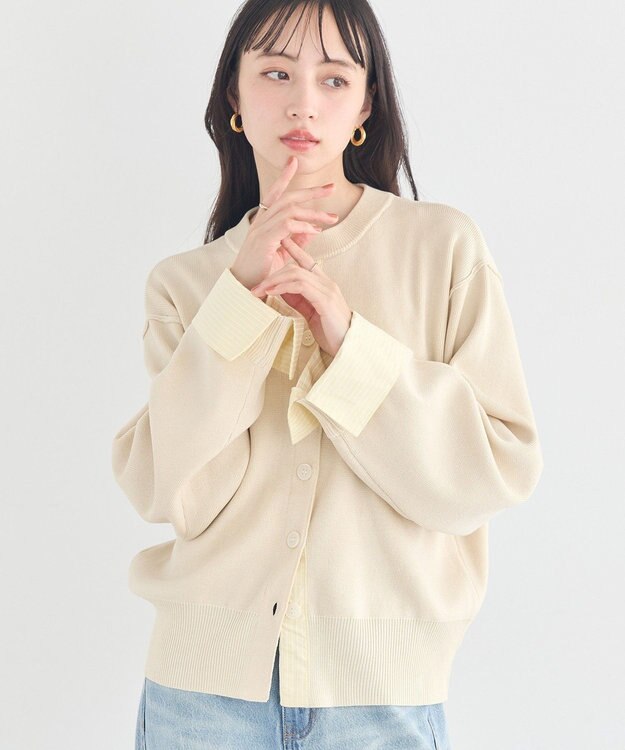 earth music&ecology フェイクレイヤードカーディガン Ivory