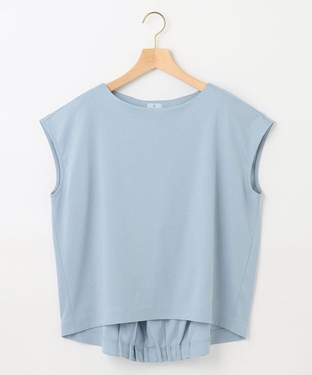 組曲 L 【WEB限定】シルケットポンチフレンチスリーブ カットソー サックスブルー系