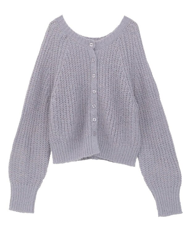 AMERICAN HOLIC 【2WAY】モヘヤ風甘編みカーディガン Lavender