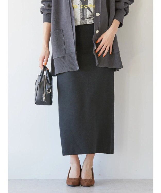 AMERICAN HOLIC 針抜きリブタイトスカート Black