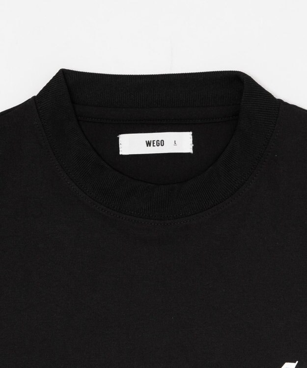 WEGO 【ユニセックス着用ITEM/MLサイズ展開】アクセ付きストレートライングラフィックT（SS） ブラック