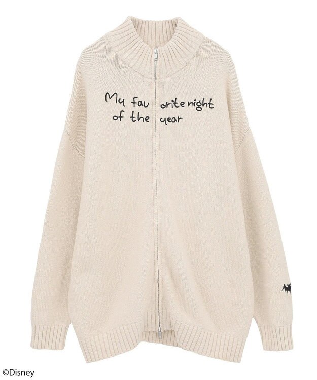 earth music&ecology ナイトメア／ダブルジップニットカーディガン Ecru