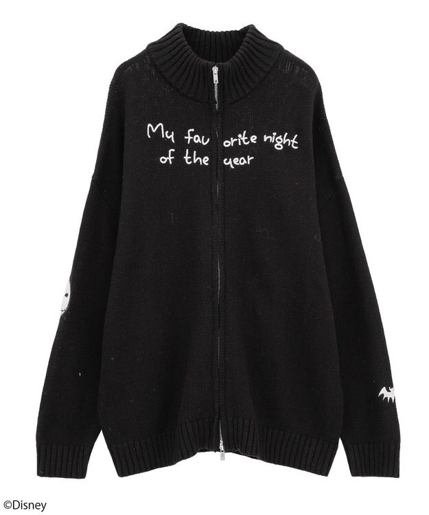 earth music&ecology ナイトメア／ダブルジップニットカーディガン Black