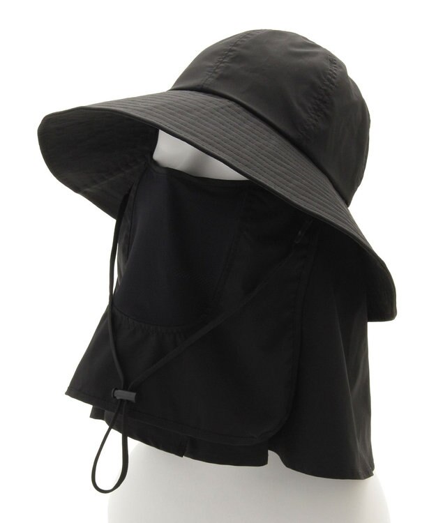 MOONBAT 【遮光100％/UVカット100％】フワクール (Fuwacool)  日差しを完全遮断バッククロスハット　遮光100　UV100 ブラック