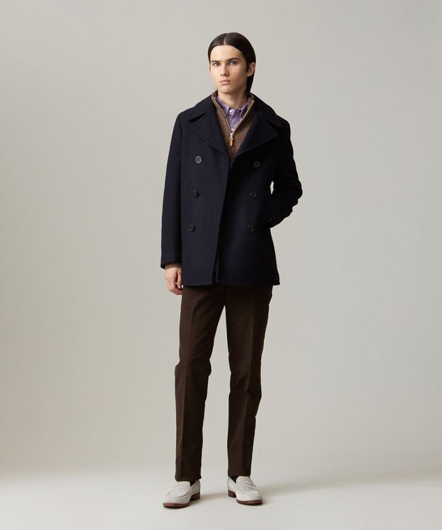 J.PRESS MEN 【KING SIZE】【定番】メルトンピーコート ネイビー系